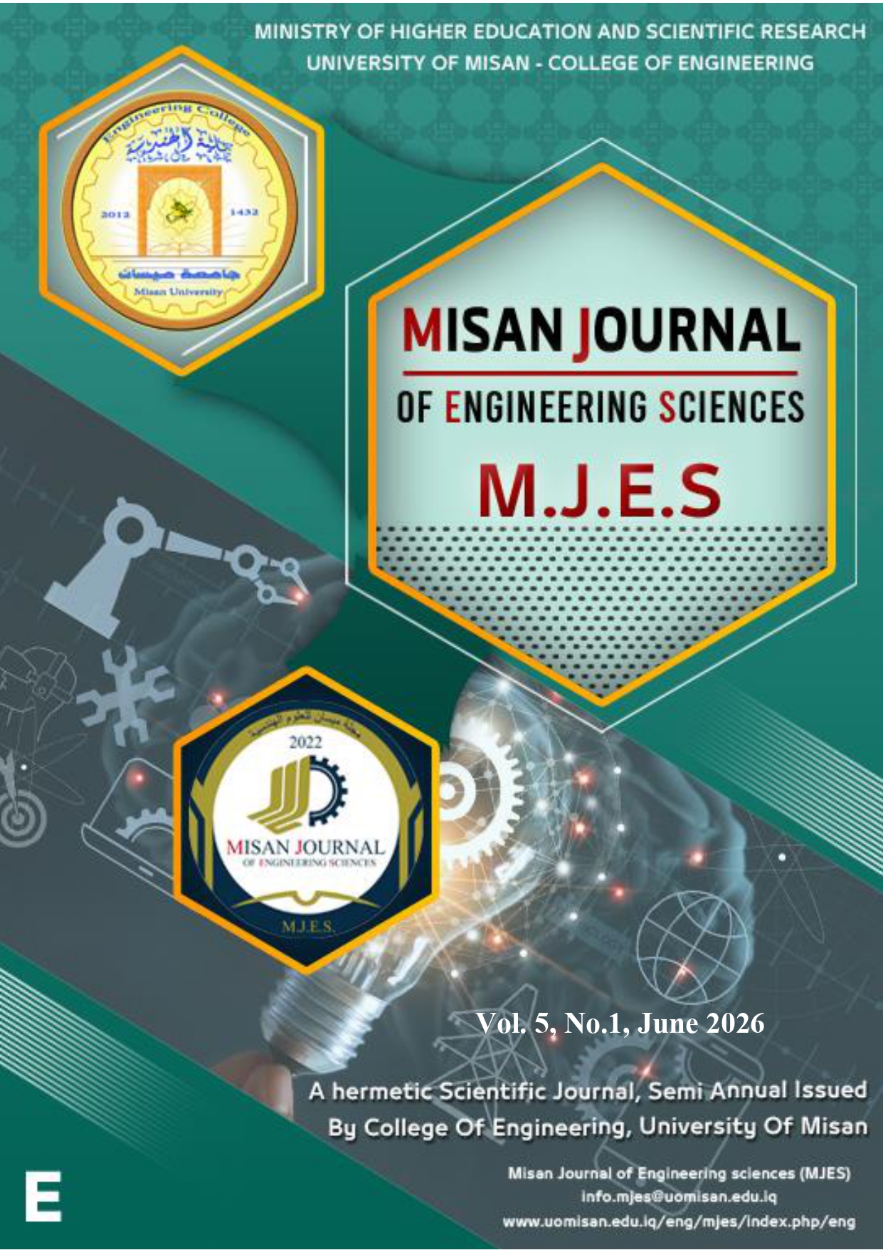 					View Vol. 5 No. 1 (2026): Misan Journal of Engineering sciences (MJES)
				